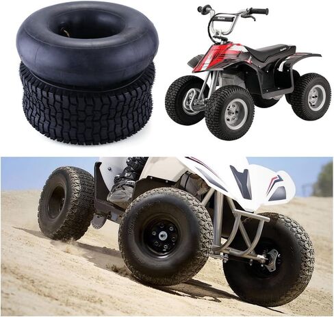 مجموعة إطارات وأنابيب داخلية 13 × 5.00-6 لشفرات الحلاقة الترابية الرباعية وعربة الذهاب، والدراجة الترابية، وATV، وجرارات الفناء، وجزازة العشب، والعربات، والشاحنات اليدوية، والأنبوب الداخلي للإطارات البديلة الممتازة مع جذع صمام معدني منحني، مجموعة واحدة in Kuwait