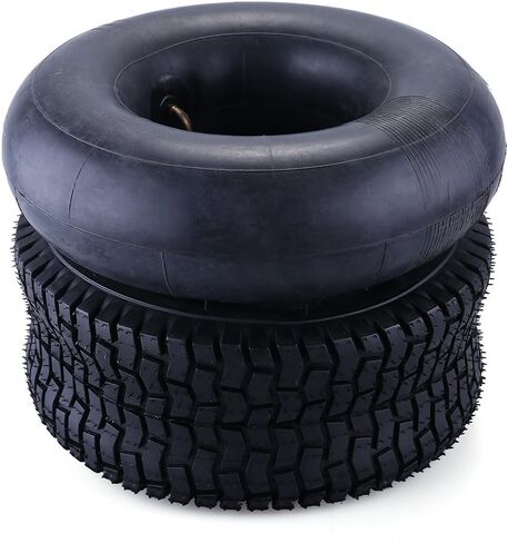 مجموعة إطارات وأنابيب داخلية 13 × 5.00-6 لشفرات الحلاقة الترابية الرباعية وعربة الذهاب، والدراجة الترابية، وATV، وجرارات الفناء، وجزازة العشب، والعربات، والشاحنات اليدوية، والأنبوب الداخلي للإطارات البديلة الممتازة مع جذع صمام معدني منحني، مجموعة واحدة in Kuwait