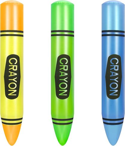 43-Inch Inflatable Pencil Giant Blow Up Pencil Colorful Inflatable Crayons, Birthday Party Supplies, and Room Decoration (Yellow, 43in) in Saudi Arabia