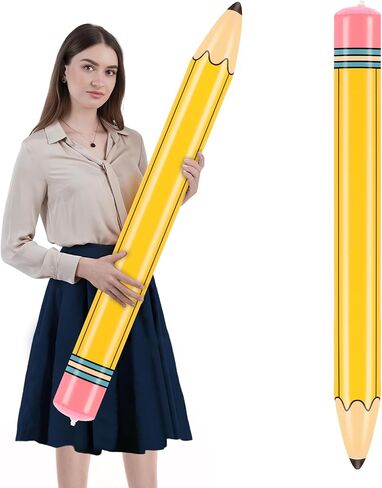 43-Inch Inflatable Pencil Giant Blow Up Pencil Colorful Inflatable Crayons, Birthday Party Supplies, and Room Decoration (Yellow, 43in) in Saudi Arabia