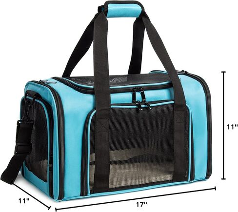 Cat Carrier Dog Carrier Pet Carrier Cat Bags for Small Medium Cats Dogs Puppies of 15 Lbs,of Airline Approved Small Dog Bag Soft Sided,Collapsible Travel Puppy Carrier (Medium, Black) in Kuwait