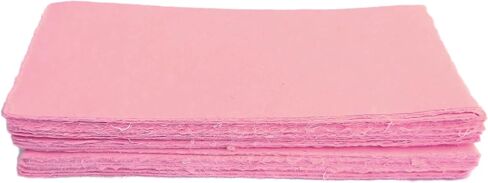 Deckle Papers® Blank Wedding Invitation Card Stock, Baby Shower Card Stock Handmade Cotton Paper, Wedding Paper, Calligraphy Paper, Rag Paper 150gsm Blank Card Stock -3x9" (Pack of 100) (Pink) in Saudi Arabia