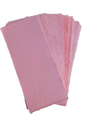 Deckle Papers® Blank Wedding Invitation Card Stock, Baby Shower Card Stock Handmade Cotton Paper, Wedding Paper, Calligraphy Paper, Rag Paper 150gsm Blank Card Stock -3x9" (Pack of 100) (Pink) in Saudi Arabia
