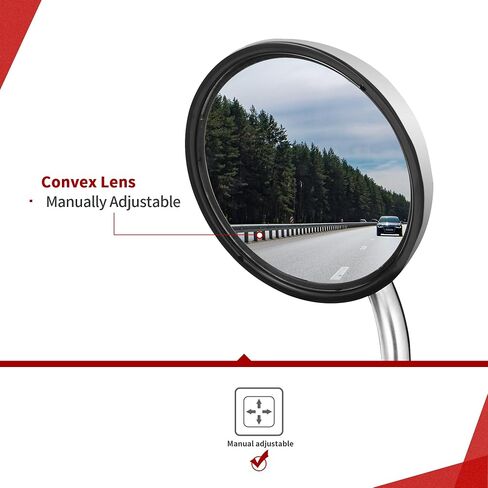 YITAMOTOR Hood Mirror Right Passenger Side Mirror Compatible with Kenworth T680 Peterbilt 579 587 Manual Adjustable Chrome Replacement Stainless steel in Kuwait