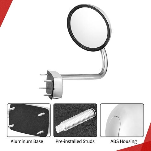 YITAMOTOR Hood Mirror Right Passenger Side Mirror Compatible with Kenworth T680 Peterbilt 579 587 Manual Adjustable Chrome Replacement Stainless steel in Kuwait