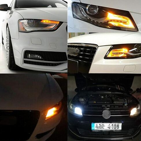 AILEO PWY24W PW24W مصابيح LED ساطعة كهرمانية صفراء برتقالية ساطعة للغاية 30-SMD 4014 أضواء إشارة الانعطاف أضواء النهار الجري DRL لمبات بديلة، حزمة من 2 in Saudi Arabia