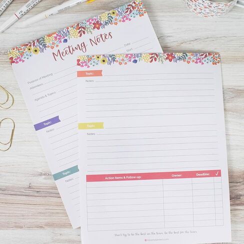 bloom daily planners Horizontal Weekly Tear-Off To Do List Planning Pad - Undated Notepad Organizer & Healthy Habit Tracker - 8.5" x 11" - Floral in Kuwait