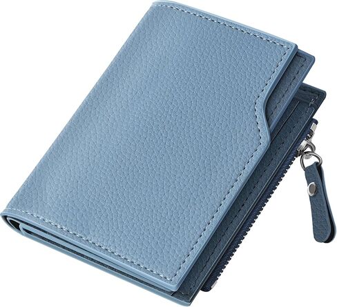 Small Wallet for Women Genuine Leather（Light Blue） in Saudi Arabia