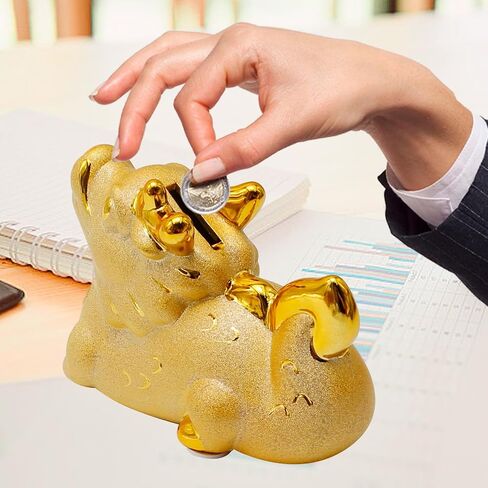 Golden Dragon Money Bank, Cute Money Box, Family Money Holder, Dragon Money Storage, Dragon Ceramic Statue Money Bank for Children, Chinese Decorations, Home Decorations in Saudi Arabia