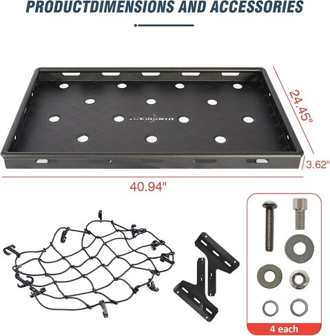 Rear Trunk Cargo Rack Basket Tray Interior Storage Luggage Carrier Compatible with 2018-2024 Jeep Wrangler JL 4-Door Hardtop & Sky One-Touch Power Top in Saudi Arabia