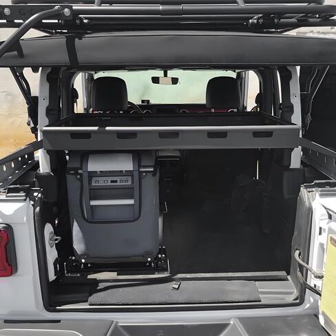 Rear Trunk Cargo Rack Basket Tray Interior Storage Luggage Carrier Compatible with 2018-2024 Jeep Wrangler JL 4-Door Hardtop & Sky One-Touch Power Top in Saudi Arabia
