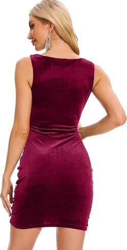 فستان نسائي رسمي من Moss Rose للسهرات المسائية وحفلات الكوكتيل، فساتين رسمية متوسطة الطول بدون أكمام من المخمل in Kuwait