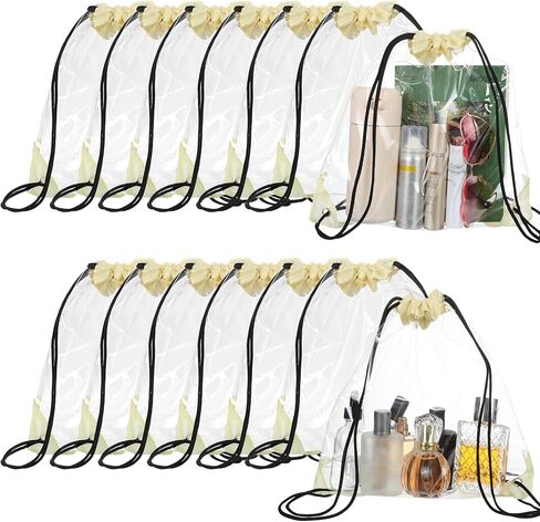 Shappy 30 Pieces Clear Drawstring Backpack, Plastic Waterproof Transparent Stadium Bags Clear String Bag for Gym Concert Travel Beach Swimming Sport Workout Stadium Approved in Saudi Arabia