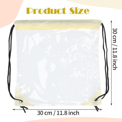 Shappy 30 Pieces Clear Drawstring Backpack, Plastic Waterproof Transparent Stadium Bags Clear String Bag for Gym Concert Travel Beach Swimming Sport Workout Stadium Approved in Saudi Arabia