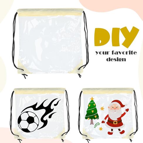 Shappy 30 Pieces Clear Drawstring Backpack, Plastic Waterproof Transparent Stadium Bags Clear String Bag for Gym Concert Travel Beach Swimming Sport Workout Stadium Approved in Saudi Arabia