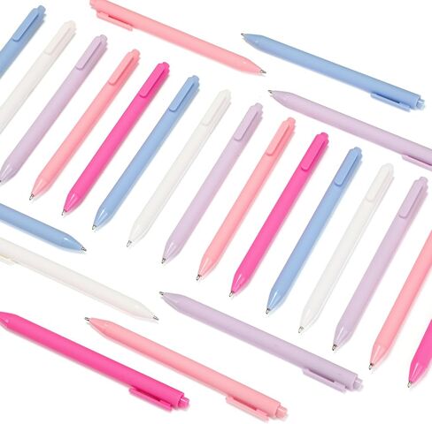 50 Pcs Cute Pretty Pens Bulk 1.0mm Medium Point Colorful Retractable Smooth Writing Ballpoint Pens for Office Home Birthday Party Supplies(Neutral Color) in Saudi Arabia