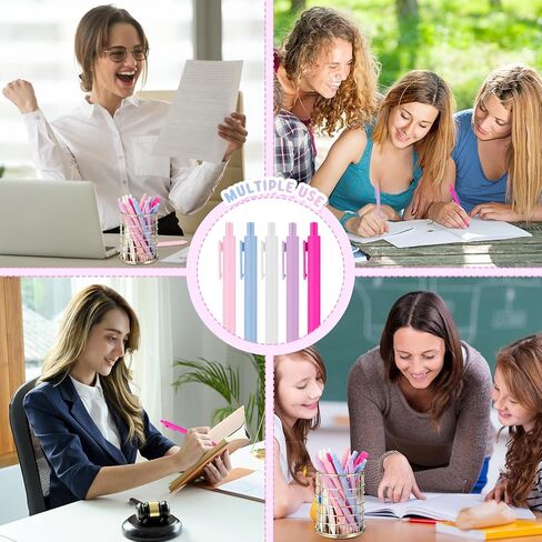 50 Pcs Cute Pretty Pens Bulk 1.0mm Medium Point Colorful Retractable Smooth Writing Ballpoint Pens for Office Home Birthday Party Supplies(Neutral Color) in Saudi Arabia