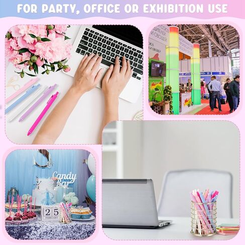 50 Pcs Cute Pretty Pens Bulk 1.0mm Medium Point Colorful Retractable Smooth Writing Ballpoint Pens for Office Home Birthday Party Supplies(Neutral Color) in Saudi Arabia