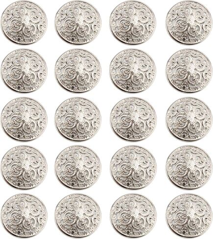 pson 16PCS 25mm/1 Inch Hollow Metal Buttons, Gold Sewing Round Button for Clothes, Coat, Uniform, Jacket, DIY, Craft in Saudi Arabia