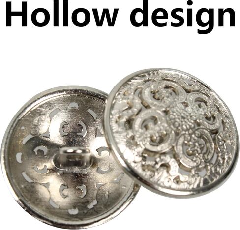 pson 16PCS 25mm/1 Inch Hollow Metal Buttons, Gold Sewing Round Button for Clothes, Coat, Uniform, Jacket, DIY, Craft in Saudi Arabia