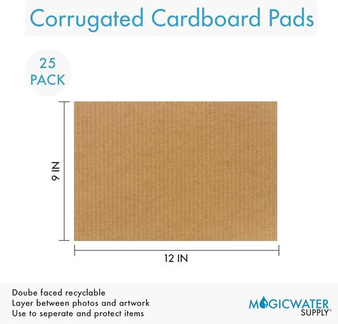 وسادات ورقية من الورق المقوى المموج بسمك 1/8 بوصة - 12 × 9 بوصة للتغليف والبريد والحرف اليدوية - 25 عبوة in Kuwait