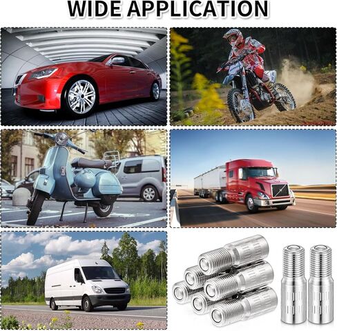 8Pcs Car Valve Stem Extenders, 27mm Tire Valve Extension Screw-On Valve Stem Extenders Adapter Wheel Tire Cap Extension for Car Truck Van Caravan, Silver in Saudi Arabia