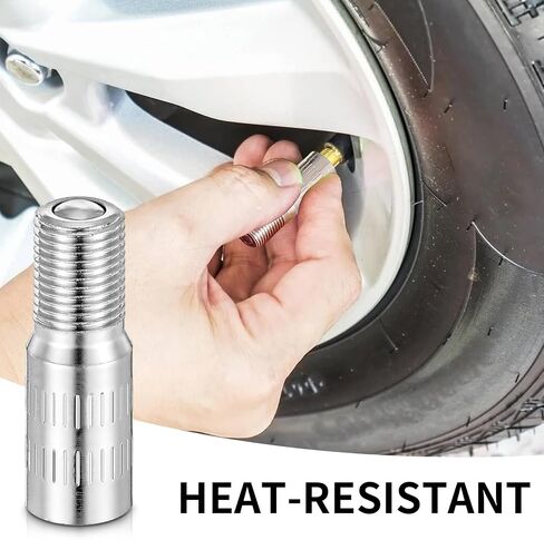 8Pcs Car Valve Stem Extenders, 27mm Tire Valve Extension Screw-On Valve Stem Extenders Adapter Wheel Tire Cap Extension for Car Truck Van Caravan, Silver in Saudi Arabia