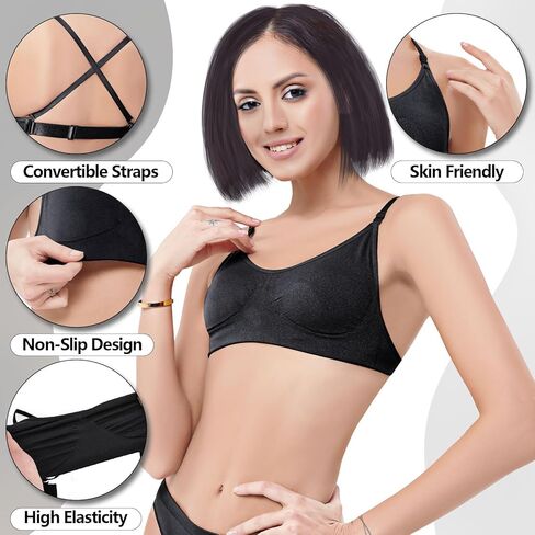 حمالة صدر نسائية بحزام شفاف بدون خياطة حمالة صدر غير مرئية بدون ظهر حمالة صدر لرقص الباليه مع أشرطة قابلة للتعديل in Kuwait