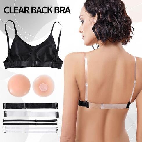 حمالة صدر نسائية بحزام شفاف بدون خياطة حمالة صدر غير مرئية بدون ظهر حمالة صدر لرقص الباليه مع أشرطة قابلة للتعديل in Kuwait