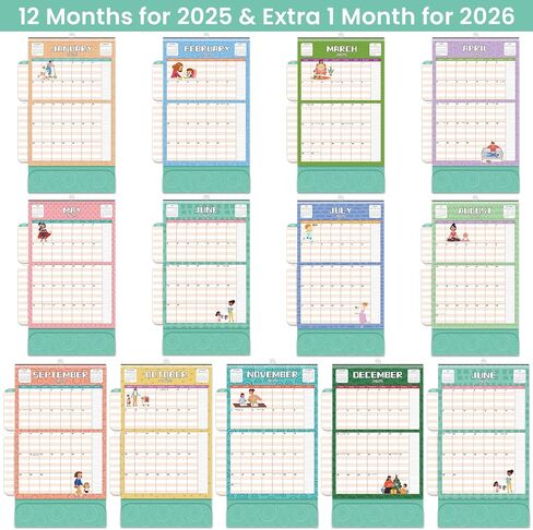 2025 Calendar - Mom Calendar 2025, Magnetic Calendar for Refrigerator, Jan.2025 - Dec.2025, 11.81"x12.38", Family Calendar 2025, Fold-out Wings, Large Pocket, Hanging Hook in Saudi Arabia