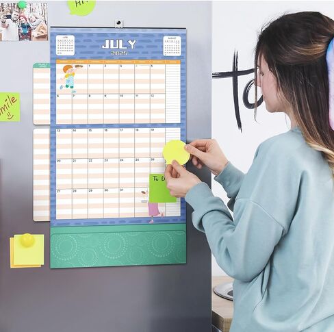 2025 Calendar - Mom Calendar 2025, Magnetic Calendar for Refrigerator, Jan.2025 - Dec.2025, 11.81"x12.38", Family Calendar 2025, Fold-out Wings, Large Pocket, Hanging Hook in Saudi Arabia