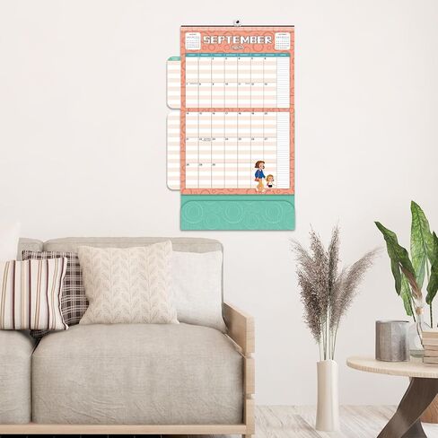 2025 Calendar - Mom Calendar 2025, Magnetic Calendar for Refrigerator, Jan.2025 - Dec.2025, 11.81"x12.38", Family Calendar 2025, Fold-out Wings, Large Pocket, Hanging Hook in Saudi Arabia