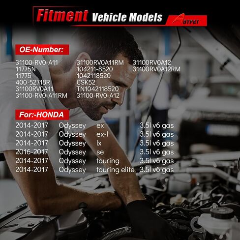 المولد لـ: -Honda Odyssey EX 2014-2017، EX-L 2014-2017، LX 2014-2017، SE 2016 2017، Touring، Touring Elite 2014-2017 3.5L V6، 12V 130Amp CW استبدال OE # 31100-RV0-A11، 11775 ن in Saudi Arabia