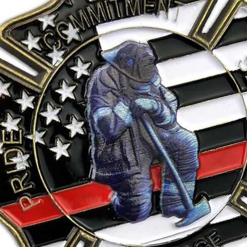 Firefighter Challenge Coin Gift Thin Red Line Maltese Cross Fireman Prayer Coin in Kuwait