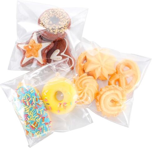KALIONE 200 Pcs Clear Bags Self Adhesive Cookie Bags Gift Giving Bags 4x4 Self Sealing Cookie Bags Seal Plastic Party Favor Bags Resealable Food Saver Bags Square Packaging Treat Bags in Saudi Arabia
