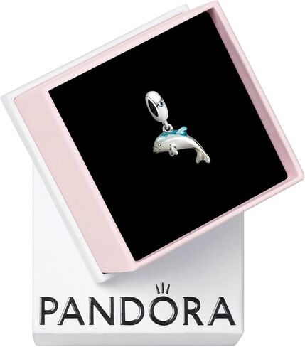 PANDORA Shimmering Dolphin Dangle Charm - Compatible with PANDORA Moments Jewelry - Stunning Jewelry for Women - Great Gift for Her - Sterling Silver with Crystal - With Gift Box in Saudi Arabia