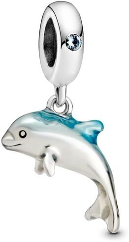 PANDORA Shimmering Dolphin Dangle Charm - Compatible with PANDORA Moments Jewelry - Stunning Jewelry for Women - Great Gift for Her - Sterling Silver with Crystal - With Gift Box in Saudi Arabia