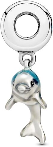 PANDORA Shimmering Dolphin Dangle Charm - Compatible with PANDORA Moments Jewelry - Stunning Jewelry for Women - Great Gift for Her - Sterling Silver with Crystal - With Gift Box in Saudi Arabia