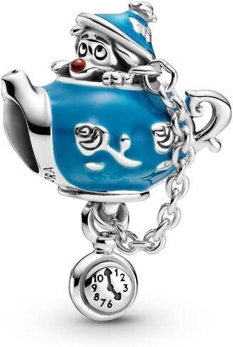 PANDORA Disney Alice in Wonderland Teapot and the Poppy Sterling Silver Charm Blue and Brown Enamel in Saudi Arabia