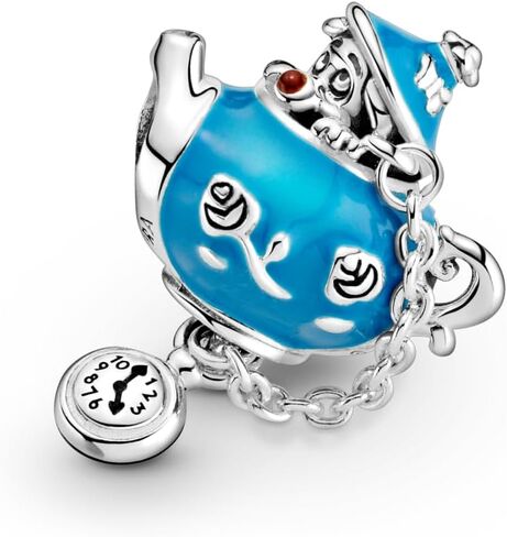 PANDORA Disney Alice in Wonderland Teapot and the Poppy Sterling Silver Charm Blue and Brown Enamel in Saudi Arabia