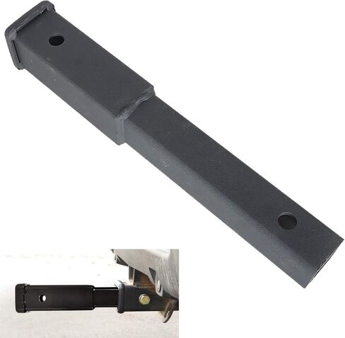 Black Rear 12 inches Trailer Hitch Extension Receiver 4000 LBS Tow Capacity Replacement for 2-Inch Extender 5/8in Pin Hole in Saudi Arabia