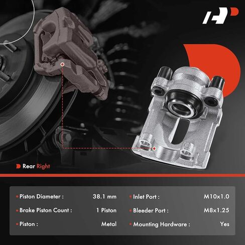 A-Premium Disc Brake Caliper Assembly Without Bracket Compatible with Select BMW Models - E90 323i/325i/325xi, E90/E91/E92/E93 328i xDrive/328i, E84 X1 - Rear Right Passenger Side in Saudi Arabia