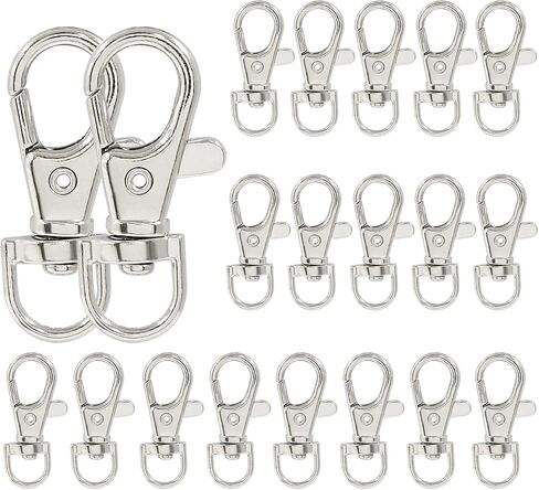 20 Pcs Small Lobster Claw Clasp with 10mm Inside Diameter Key Rings, Metal Swivel Lobster Claw Clasps,Keychain Clip for Key, Charm and Art Crafts(Style1, 10mm Key Ring) in Saudi Arabia