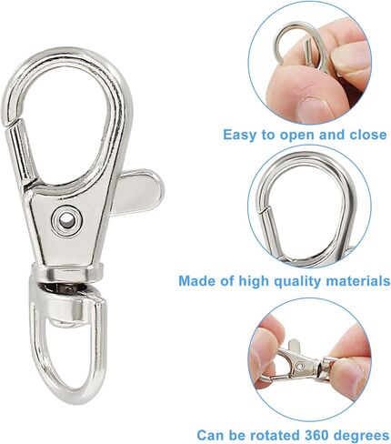 20 Pcs Small Lobster Claw Clasp with 10mm Inside Diameter Key Rings, Metal Swivel Lobster Claw Clasps,Keychain Clip for Key, Charm and Art Crafts(Style1, 10mm Key Ring) in Saudi Arabia