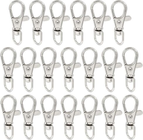 20 Pcs Small Lobster Claw Clasp with 10mm Inside Diameter Key Rings, Metal Swivel Lobster Claw Clasps,Keychain Clip for Key, Charm and Art Crafts(Style1, 10mm Key Ring) in Saudi Arabia