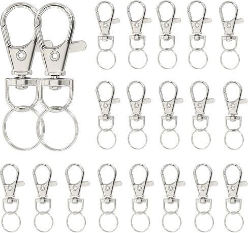 20 Pcs Small Lobster Claw Clasp with 10mm Inside Diameter Key Rings, Metal Swivel Lobster Claw Clasps,Keychain Clip for Key, Charm and Art Crafts(Style1, 10mm Key Ring) in Saudi Arabia
