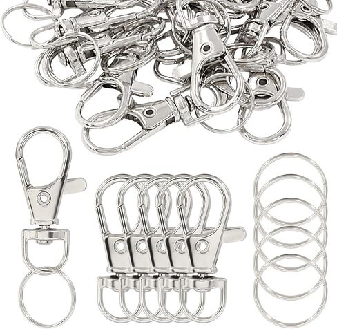 20 Pcs Small Lobster Claw Clasp with 10mm Inside Diameter Key Rings, Metal Swivel Lobster Claw Clasps,Keychain Clip for Key, Charm and Art Crafts(Style1, 10mm Key Ring) in Saudi Arabia