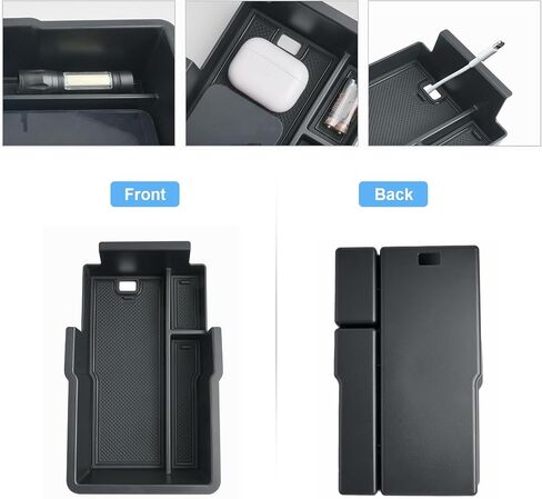 2025 Chevy Equinox Center Console Organizer for Chevy Equinox (LT/RS/ACTIV), Durable ABS Plastic&Anti-slip Rubber 2025 Equinox Armrest Tray Insert 2024 Chevy Equinox Accessories with Black Mats in Saudi Arabia