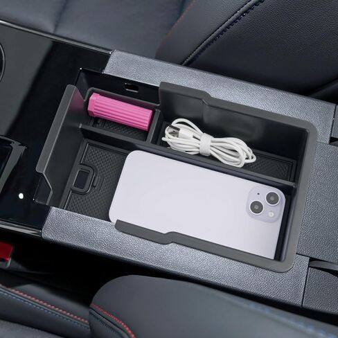 2025 Chevy Equinox Center Console Organizer for Chevy Equinox (LT/RS/ACTIV), Durable ABS Plastic&Anti-slip Rubber 2025 Equinox Armrest Tray Insert 2024 Chevy Equinox Accessories with Black Mats in Saudi Arabia