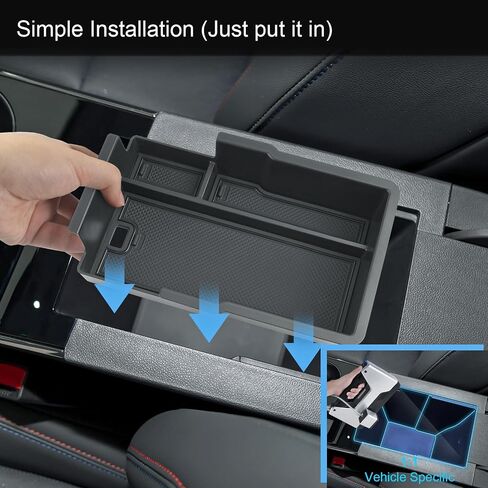 2025 Chevy Equinox Center Console Organizer for Chevy Equinox (LT/RS/ACTIV), Durable ABS Plastic&Anti-slip Rubber 2025 Equinox Armrest Tray Insert 2024 Chevy Equinox Accessories with Black Mats in Saudi Arabia